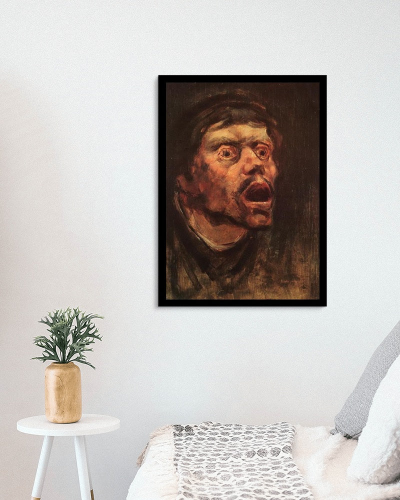 Head of a Tramp by Laszlo Mednyanszky Expressionism Art dated 1896