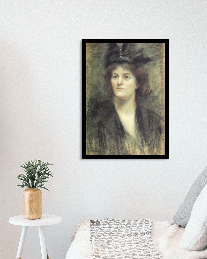 Maude Gonne by Sarah Purser Naturalism Art dated 1898