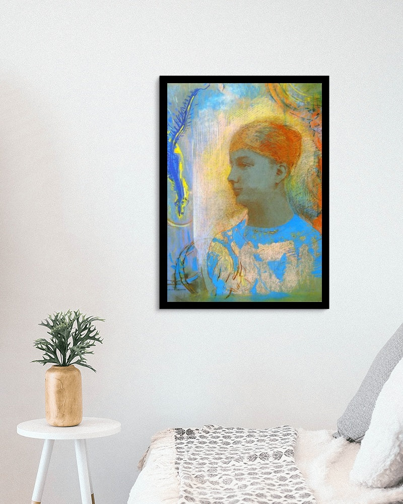 Young Girl Facing Left by Odilon Redon Symbolism Art