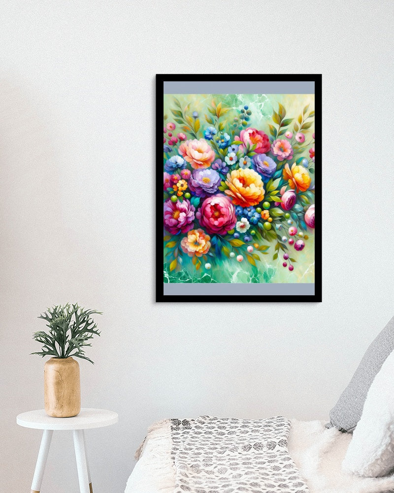 Florabundus Vivida: Bright and Textured Floral Oil Painting