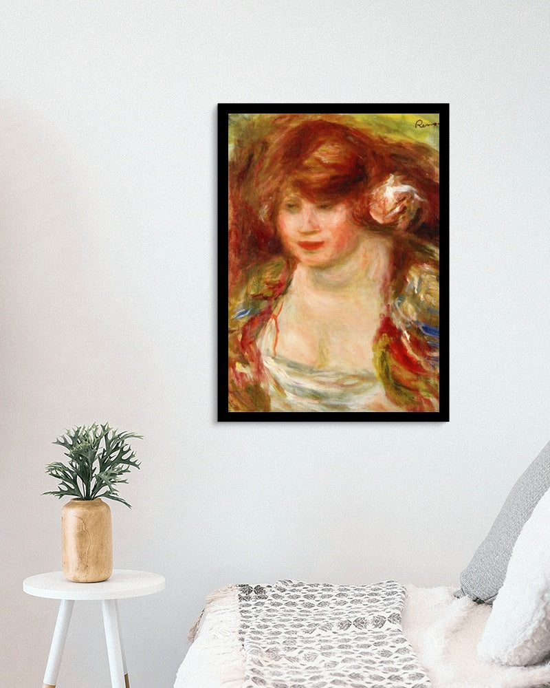 Woman Wearing a Rose Andree by Pierre-Auguste Renoir Impressionism Art dated 1919