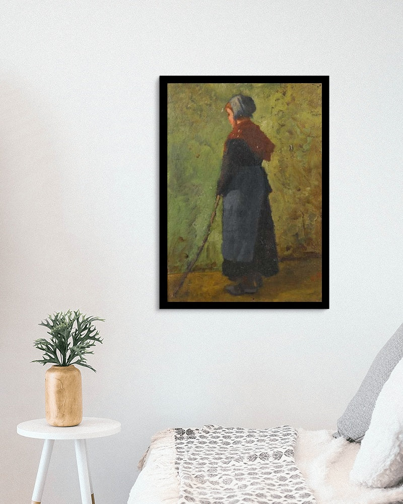 Little shepherd girl by Pericles Pantazis Impressionism Art