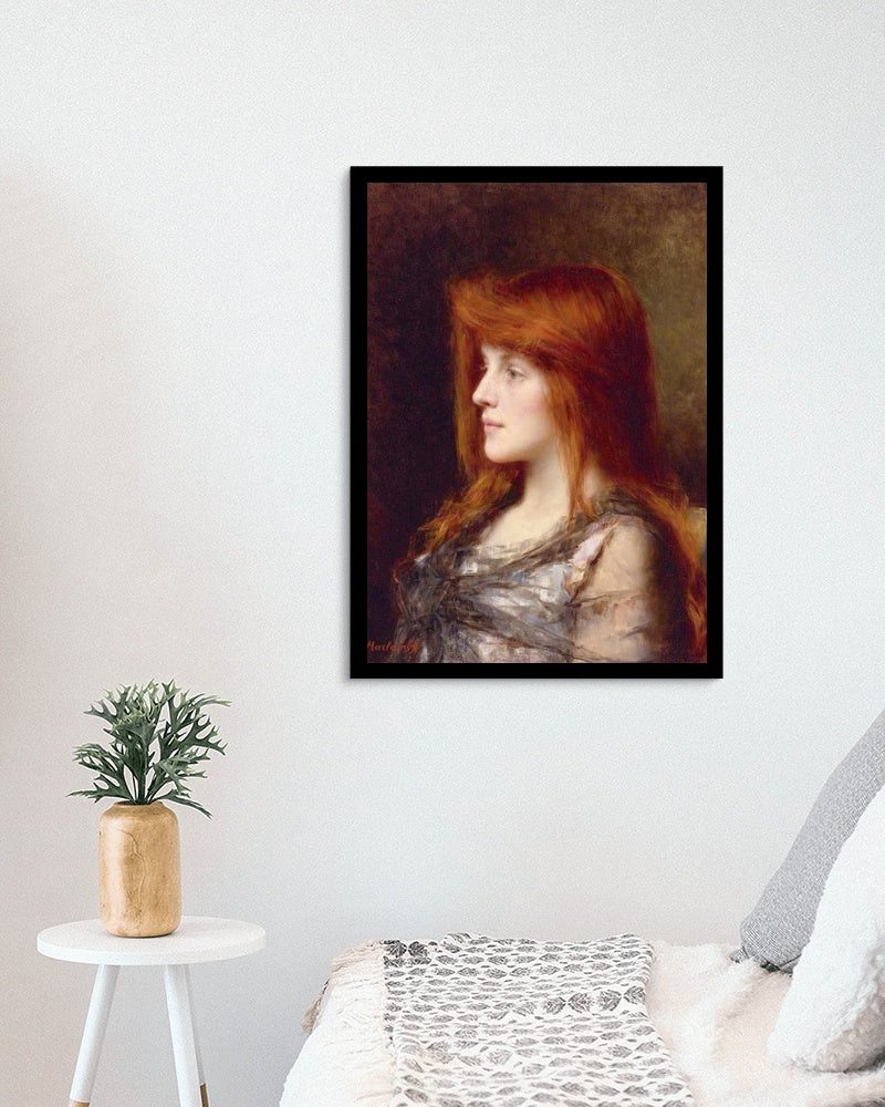 Auburn Haired Beauty by Alexei Harlamoff Realism Art