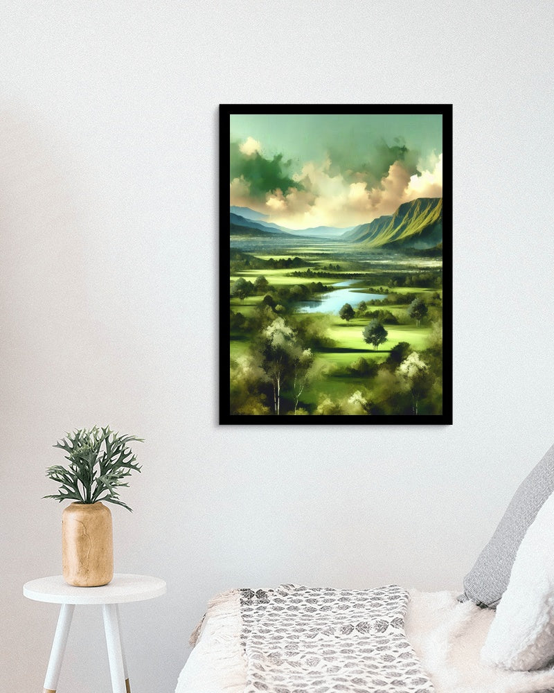 Seraphic Vistara Verdant - Landscape Oilpainting Art