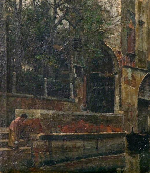 A Corner of Old Venice by William Logsdail Realism Art dated 1885