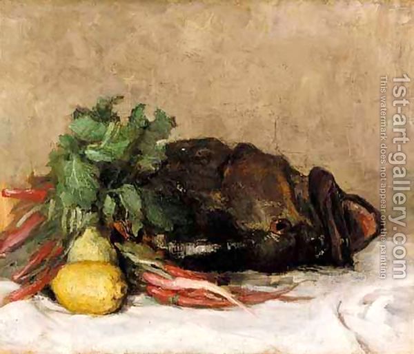 Still Life With Fish And Vegetables by Pericles Pantazis Realism Art