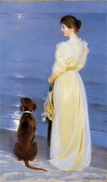 Summer Evening at Skagen by Peder Severin Kroyer Realism Art dated 1892