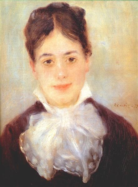 A Young Woman by Pierre-Auguste Renoir Impressionism Art dated 1875