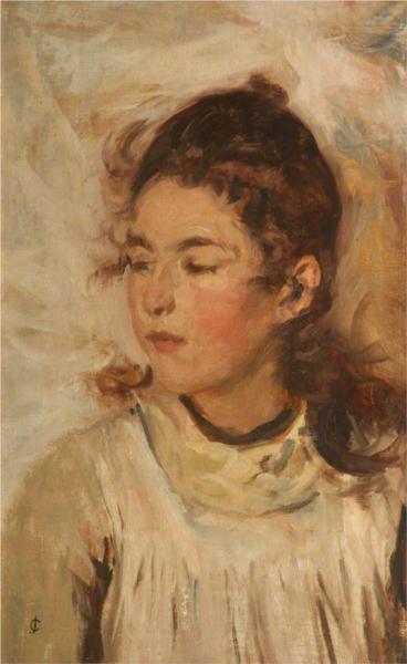 Portrait of the Artist&#39;s Daughter by James Charles Impressionism Art