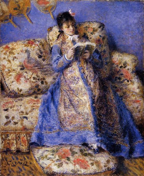 Camille Monet Reading by Pierre-Auguste Renoir Impressionism Art dated 1872