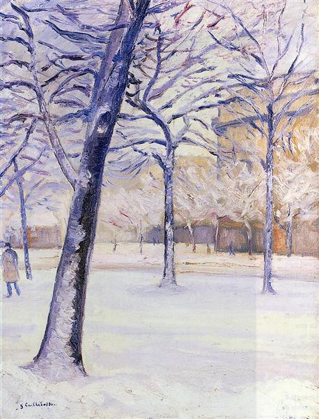 Park in the Snow by Gustave Caillebotte Impressionism Art dated 1888