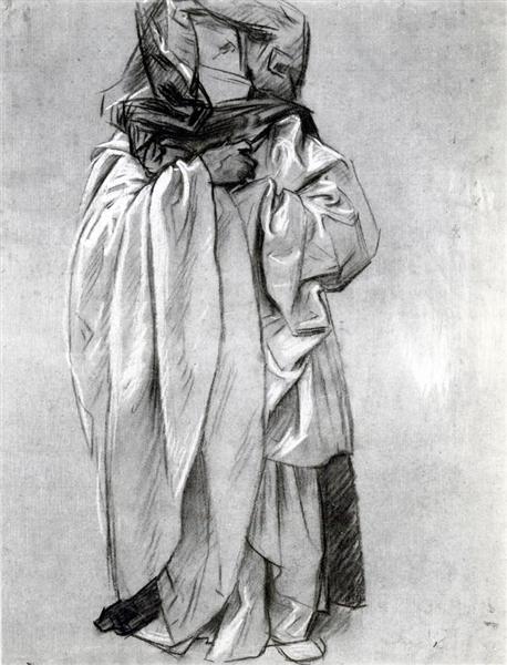 Study of Ezekiel for Frieze of the Prophets by John Singer Sargent Realism Art dated 1891