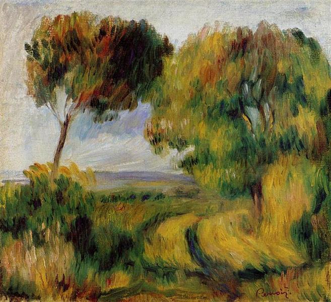 Breton Landscape Trees and Moor by Pierre-Auguste Renoir Impressionism Art dated 1892