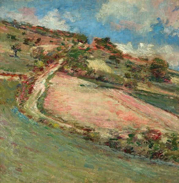 Hillside, Springtime, Giverny by Theodore Robinson Impressionism Art