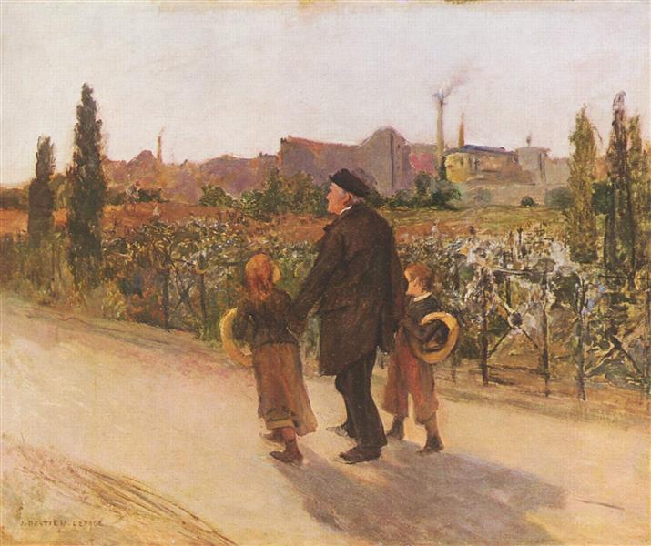 All Souls&#39; Day by Jules Bastien-Lepage Naturalism Art dated 1878