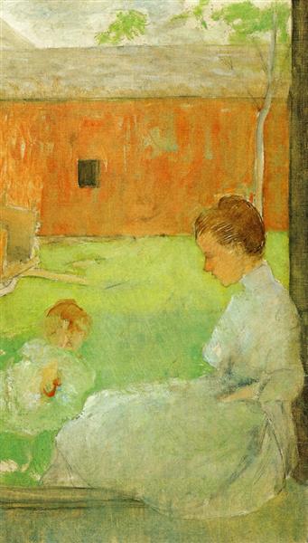 Mother and Child by Julian Alden Weir Impressionism Art