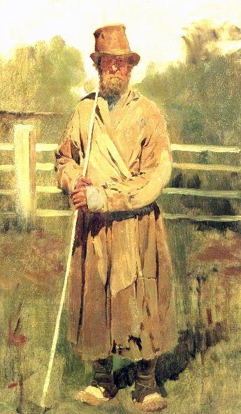 The farmer with a sixth (study) by Viktor Vasnetsov Realism Art dated 1877