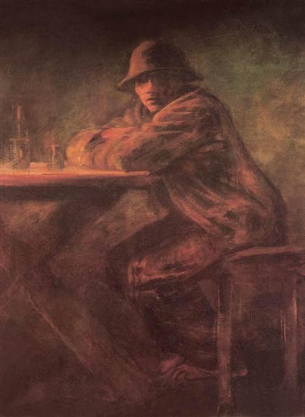 In the Tavern by Laszlo Mednyanszky Expressionism Art dated 1899