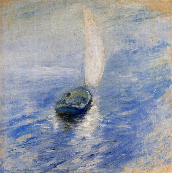 Sailing in the Mist by John Henry Twachtman Impressionism Art dated 1895