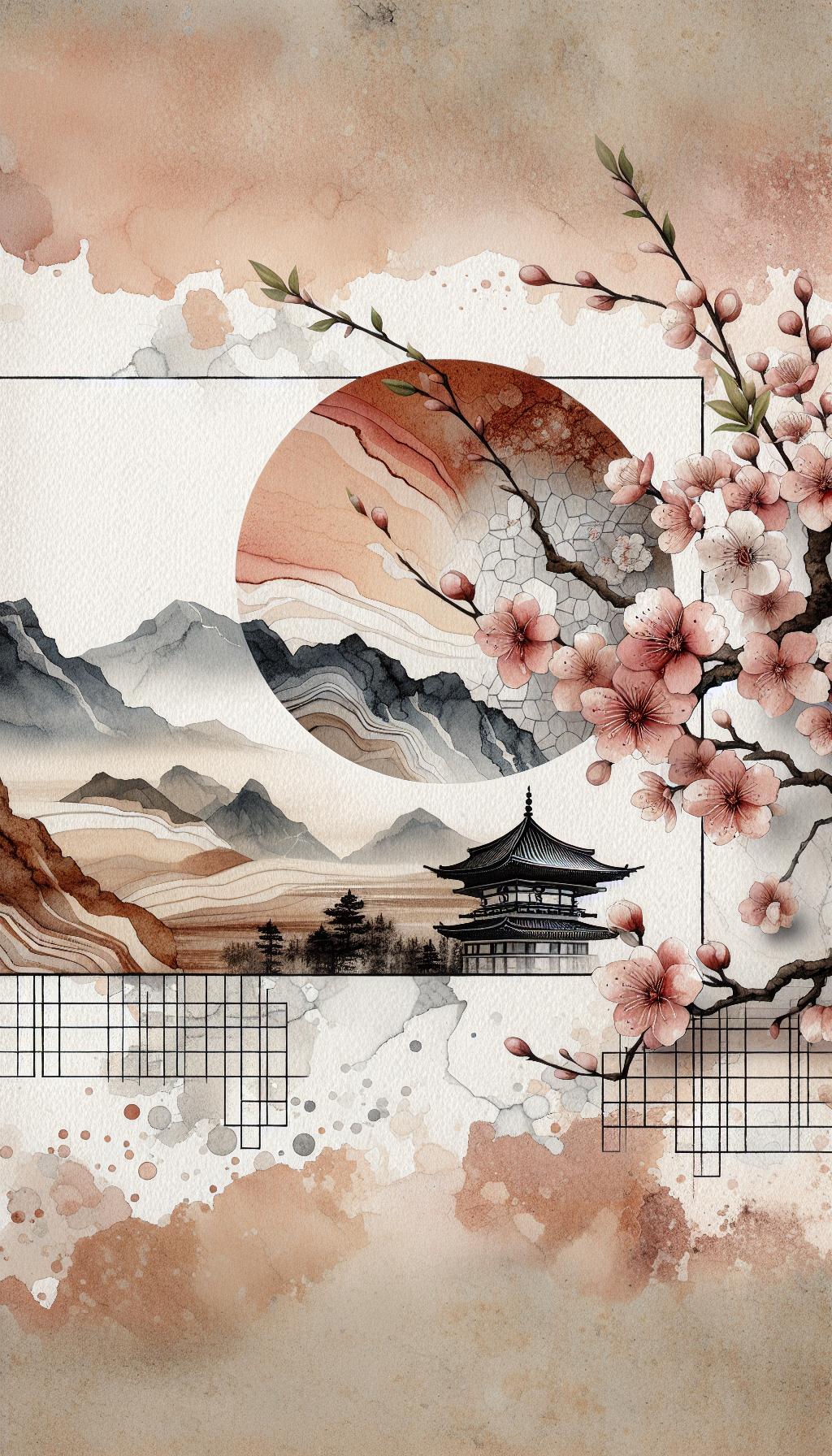 NaturaVividus Sakura: Ethereal Japanese Watercolor Art