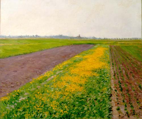 Plain of Gennevilliers by Gustave Caillebotte Impressionism Art dated 1884