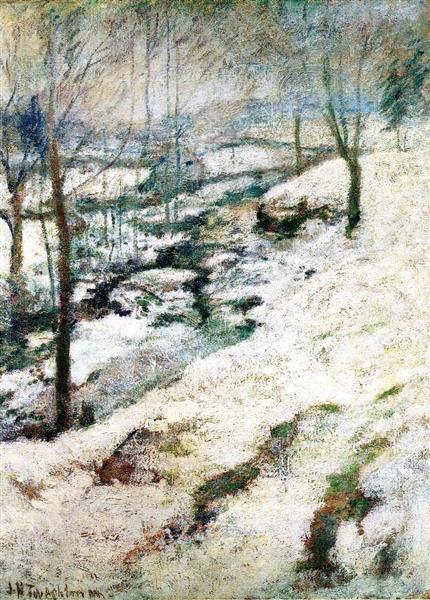 Frozen Brook by John Henry Twachtman Impressionism Art dated 1893