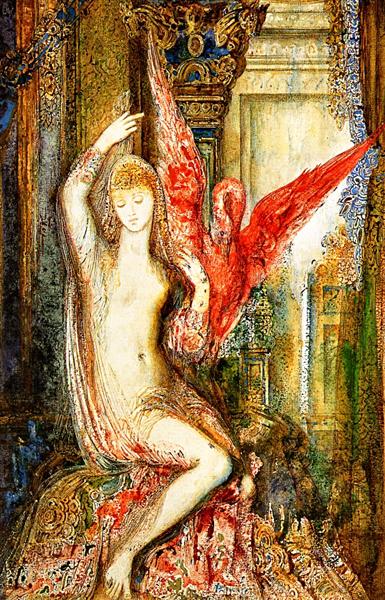 Woman with the Pink Ibis by Gustave Moreau Symbolism Art