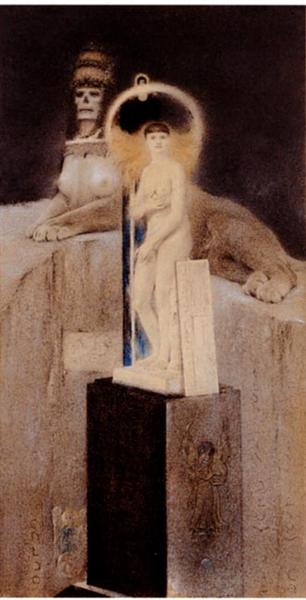 After Jos&#233;phin P&#233;ladan, The Supreme Vice by Fernand Khnopff Symbolism Art dated 1885