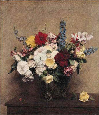 The Rosy Wealth of June by Henri Fantin-Latour Realism Art dated 1886