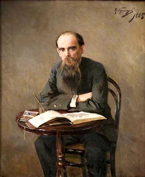 Portrait of the artist Efim Volkov by Nikolai Kuznetsov Realism Art dated 1885