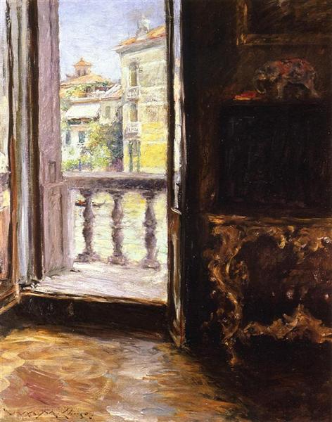 A Venetian Balcony by William Merritt Chase Impressionism Art dated 1913