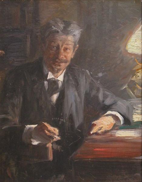 Sketch to portrait of Georg Brandes by Peder Severin Kroyer Impressionism Art dated 1900