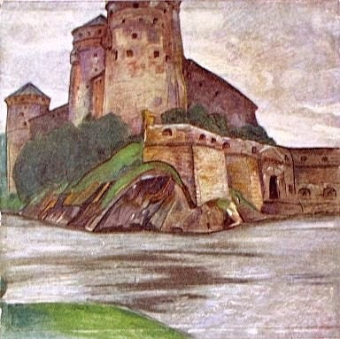 Savonlinna. Olavinlinna. by Nicholas Roerich Art Nouveau (Modern) Art dated 1906