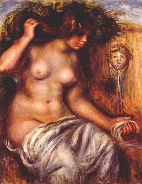 Woman at the fountain by Pierre-Auguste Renoir Impressionism Art dated 1910