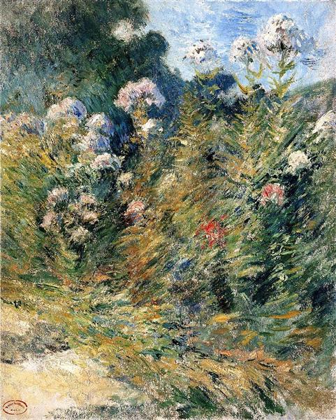 Flower Garden by John Henry Twachtman Impressionism Art dated 1895