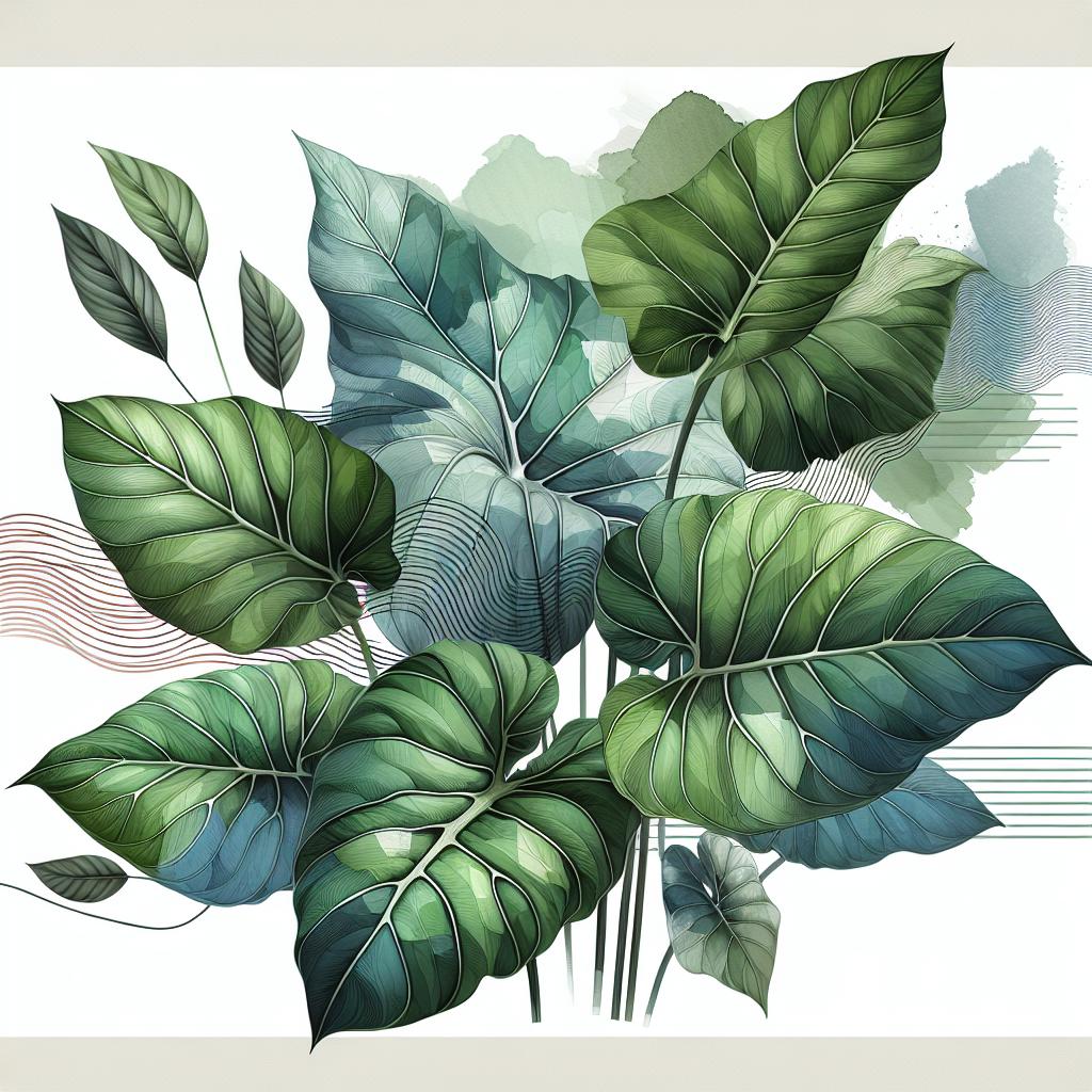 Verdant Alocasia Luxuria - Modern Botanical Wall Art