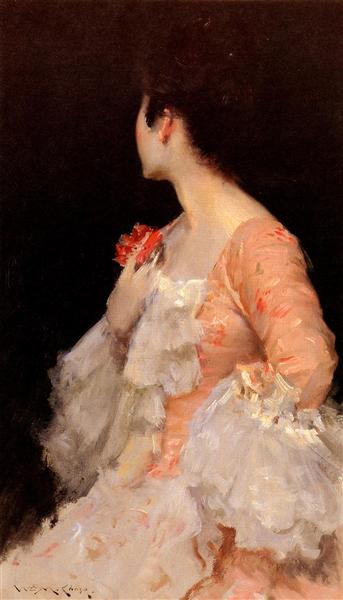 Portrait Of A Lady by William Merritt Chase Impressionism Art dated 1890