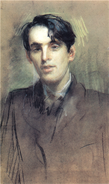 William Butler Yeats by Sarah Purser Naturalism Art dated 1898