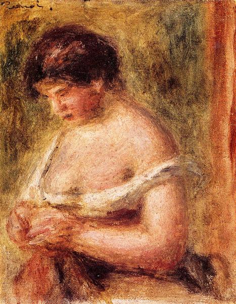 Woman with a Corset by Pierre-Auguste Renoir Impressionism Art dated 1914