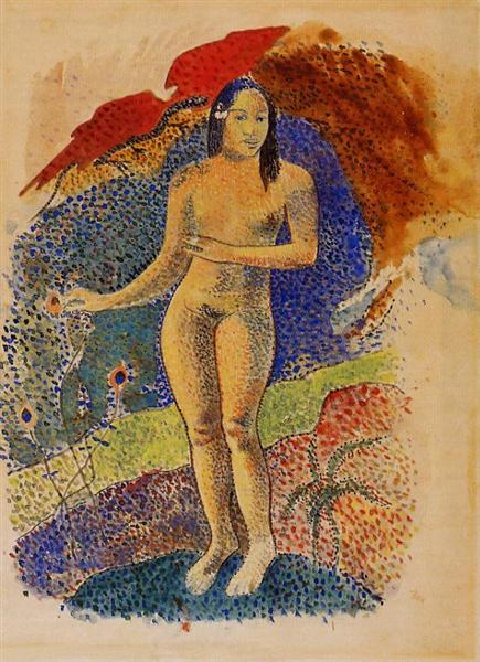 Tahitian Eve by Paul Gauguin Post-Impressionism Art dated 1892