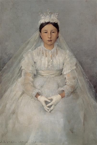 The Communicant by Jules Bastien-Lepage Realism Art dated 1875