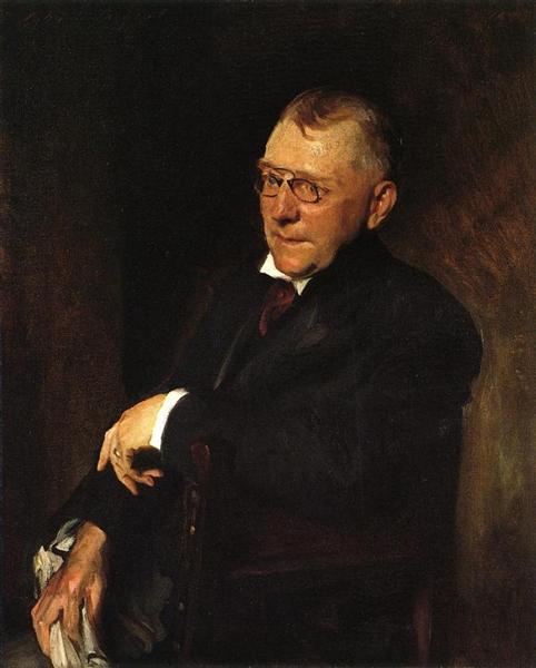 Portrait of James Whitcomb Riley by William Merritt Chase Realism Art dated 1903