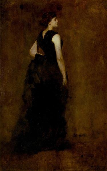 Portrait of Maria Okey Dewing by Thomas Dewing Realism Art dated 1887