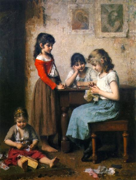 Girls by Alexei Harlamoff Realism Art