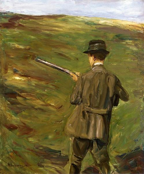 A Hunter in the Dunes by Max Liebermann Impressionism Art dated 1914