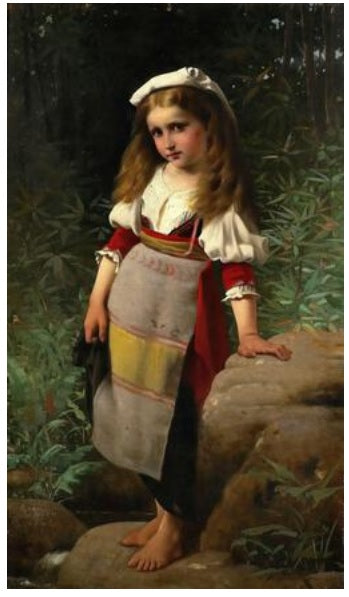 Young girl in folk costume by Charles Victor Thirion Academicism Art