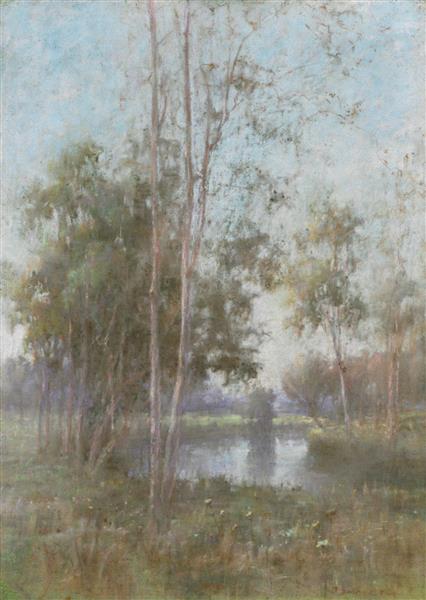 The Creek by Jane Sutherland Impressionism Art dated 1895