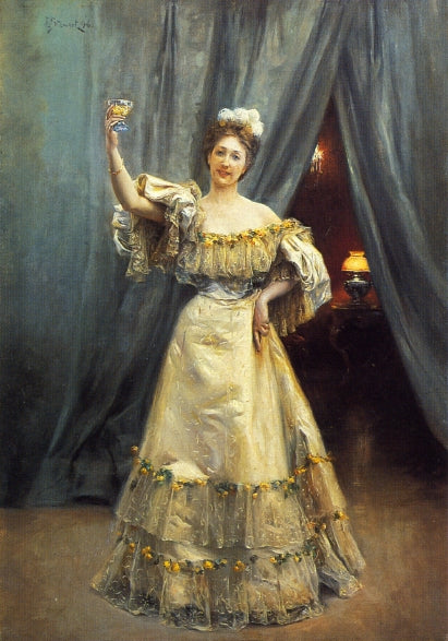 A Toast by Julius LeBlanc Stewart Realism Art dated 1896