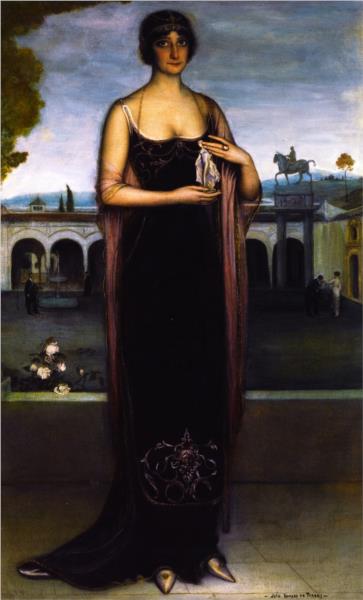 Adela Carbone, La Tanagra by Julio Romero de Torres Symbolism Art dated 1911