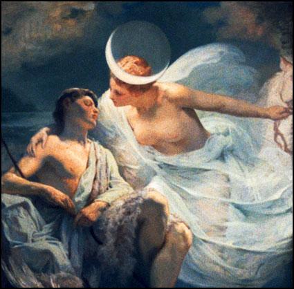 Selena Kisses Endymion While He&#39;s Asleep by Albert Aublet Academicism Art